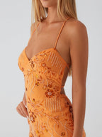 Ashley | Sweet Floral Embroidered Mini Holiday Dress - HoneyvineDress