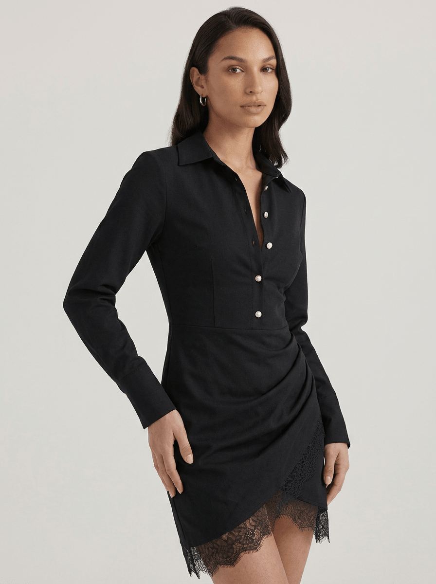 Nicole | Gracious Long Sleeve Formal Dress - HoneyvineDress