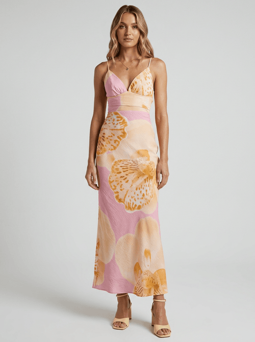 Adrienne | Feminine Floral Spaghetti Strap Dress - HoneyvineDress
