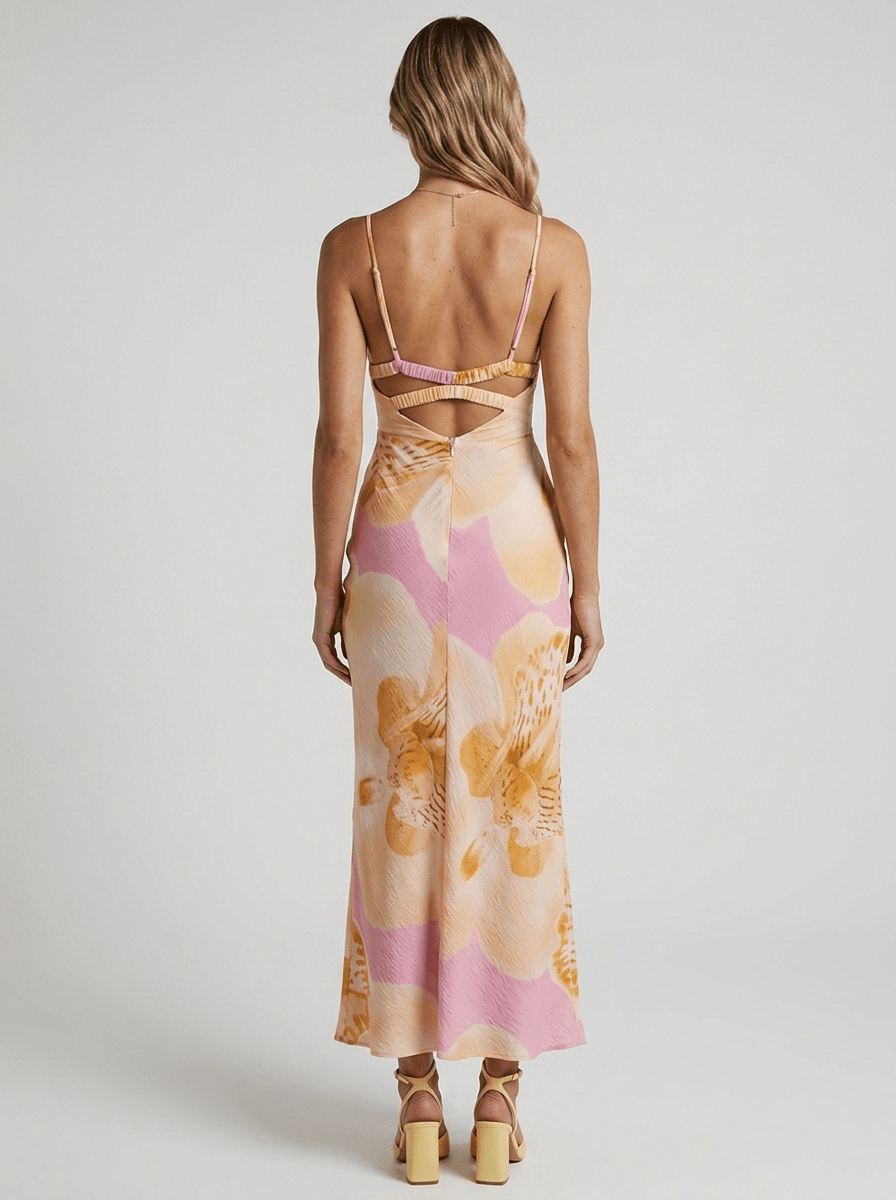 Adrienne | Feminine Floral Spaghetti Strap Dress - HoneyvineDress