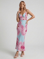 Adrienne | Feminine Floral Spaghetti Strap Dress - HoneyvineDress