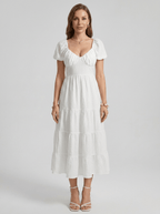 Paisley | Alluring Puff Sleeve Boho Maxi Dress for Holiday Season - HoneyvineDress
