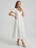 Paisley | Alluring Puff Sleeve Boho Maxi Dress for Holiday Season - HoneyvineDress