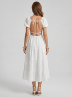 Paisley | Alluring Puff Sleeve Boho Maxi Dress for Holiday Season - HoneyvineDress