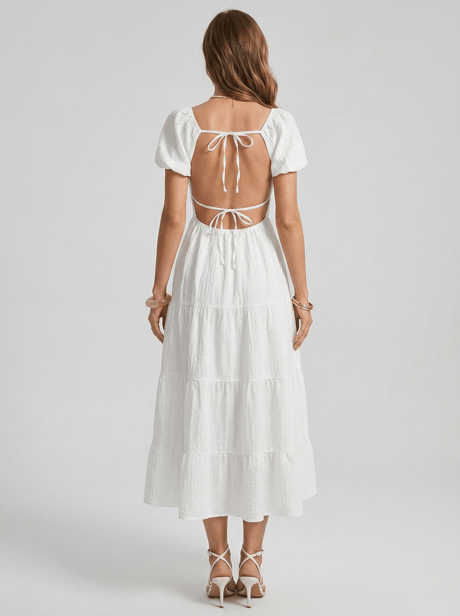 Paisley | Alluring Puff Sleeve Boho Maxi Dress for Holiday Season - HoneyvineDress
