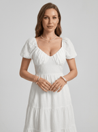 Paisley | Alluring Puff Sleeve Boho Maxi Dress for Holiday Season - HoneyvineDress