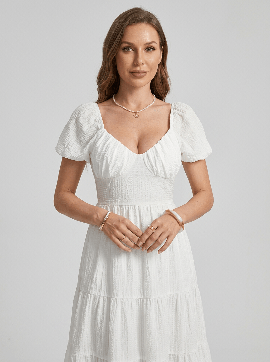 Paisley | Alluring Puff Sleeve Boho Maxi Dress for Holiday Season - HoneyvineDress