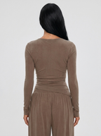 Dorothea | Comfortable Long Sleeve Top and Wide Leg Pants Set