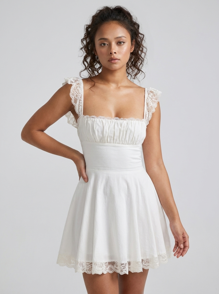 Samantha | Vintage Babydoll Mini Dress for Summer Holidays