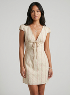 Kristine | Timeless Floral Tie-Front Mini Summer Dress