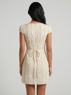 Kristine | Timeless Floral Tie-Front Mini Summer Dress