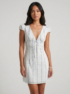 Kristine | Timeless Floral Tie-Front Mini Summer Dress