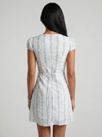 Kristine | Timeless Floral Tie-Front Mini Summer Dress
