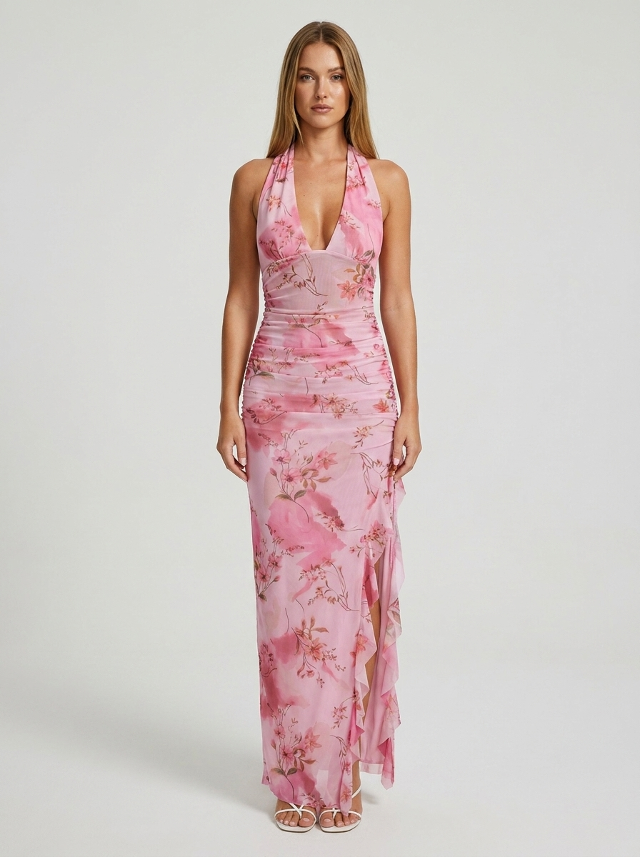 Mary | Romantic Floral Print Cotton Cami Dress