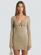 Tamara | Cozy Sheer Knit Mini Cover-Up Dress for Women