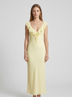 Lorena | Daring V-Neck Sleeveless Maxi Dress