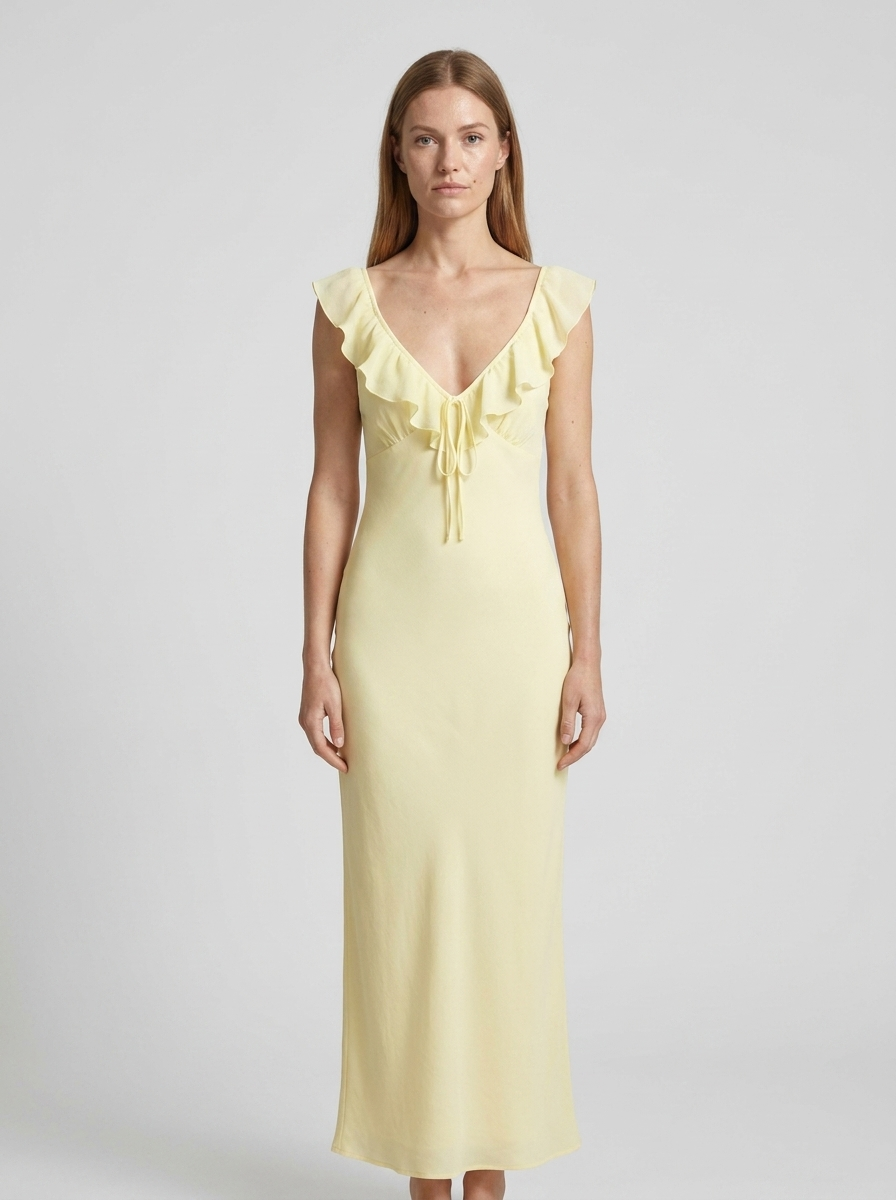 Lorena | Daring V-Neck Sleeveless Maxi Dress