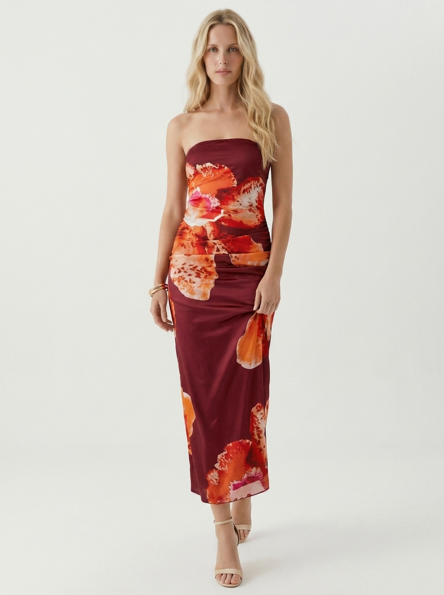 Clementine | Bold Strapless Summer Cocktail Dress