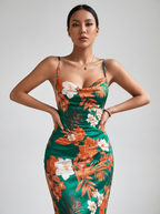 Lucienne | Radiant Tropical Midi Dress