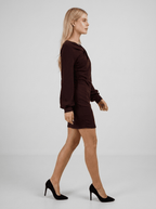 Georgia | Elegant Burgundy Formal Mini Dress - HoneyvineDress