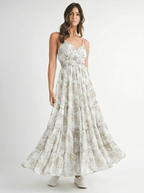 Lillian | Floral Holiday Garden Party Maxi Dress - HoneyvineDress