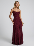 Beatrice | Contemporary Lace Spaghetti Strap Maxi Dress