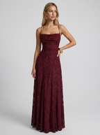 Beatrice | Contemporary Lace Spaghetti Strap Maxi Dress