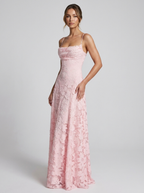 Beatrice | Contemporary Lace Spaghetti Strap Maxi Dress