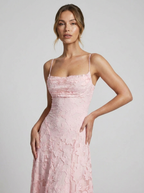 Beatrice | Contemporary Lace Spaghetti Strap Maxi Dress