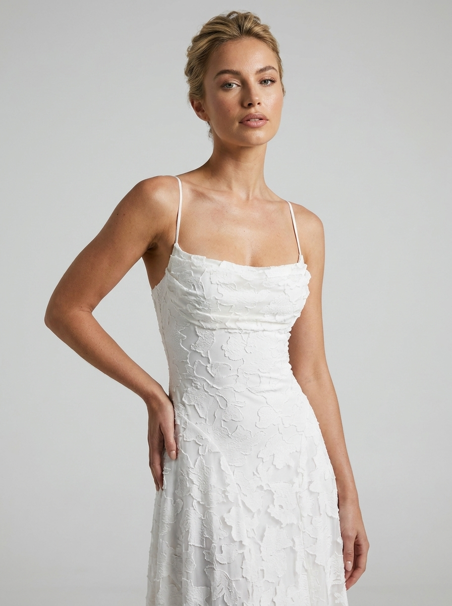 Beatrice | Contemporary Lace Spaghetti Strap Maxi Dress