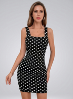 Rae | Polka Dot Square Neck Bodycon Dress