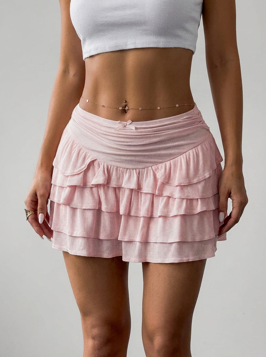 Margot | Playful High Waisted Ruffle Mini Skirt