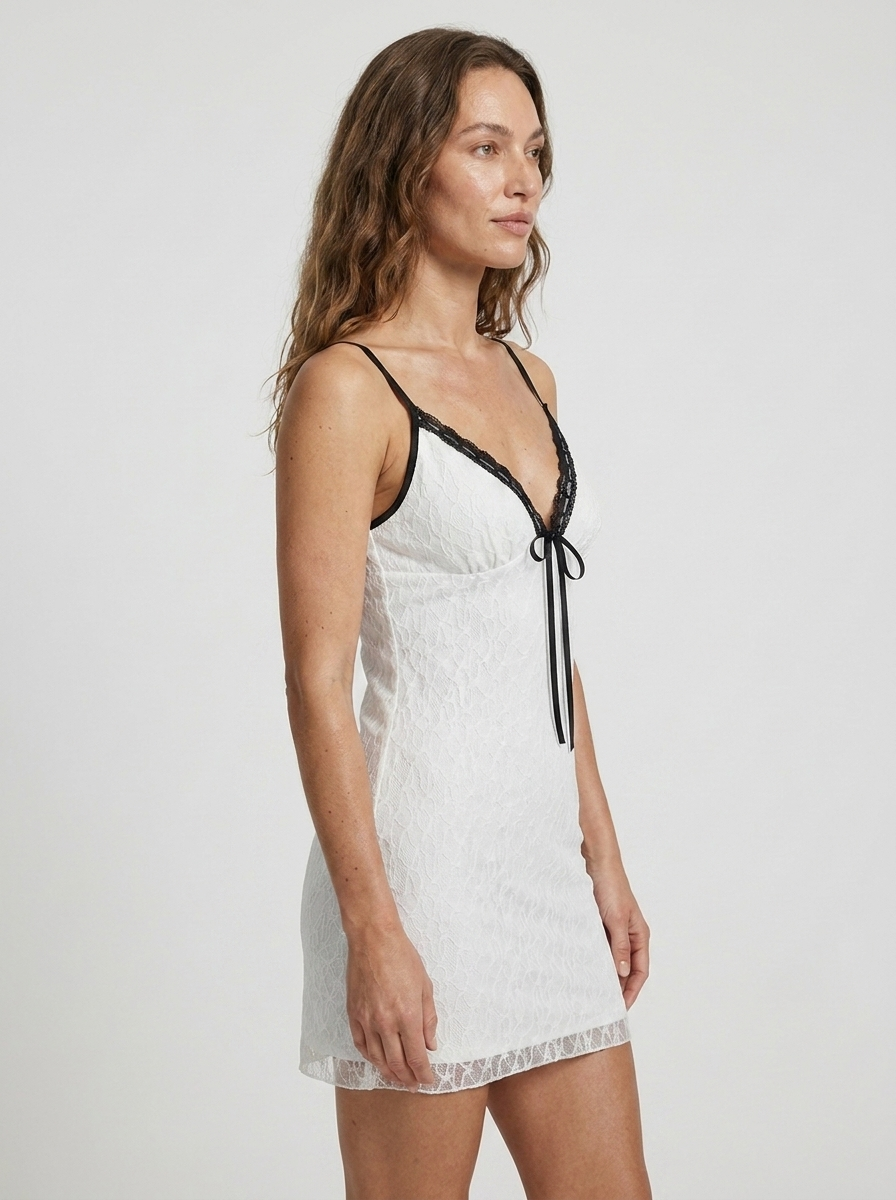 Mirabel | Cute White Lace Mini Dress