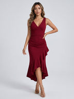 Mona | Elegant Satin Midi Dress