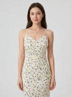 Milly | Elegant Spaghetti Strap Midi Summer Dress - HoneyvineDress
