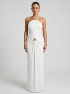 Celeste | Elegant Backless Evening Maxi Dress - HoneyvineDress