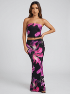 Seraphina | Printed Tube Top and Skirt Set – Chic Vacation Outfit - HoneyvineDress