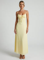 Natalia | Elegant Spaghetti Strap Summer Maxi Dress - HoneyvineDress