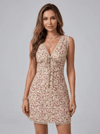Cora | Romantic Ivory Fitted Summer Dress - HoneyvineDress