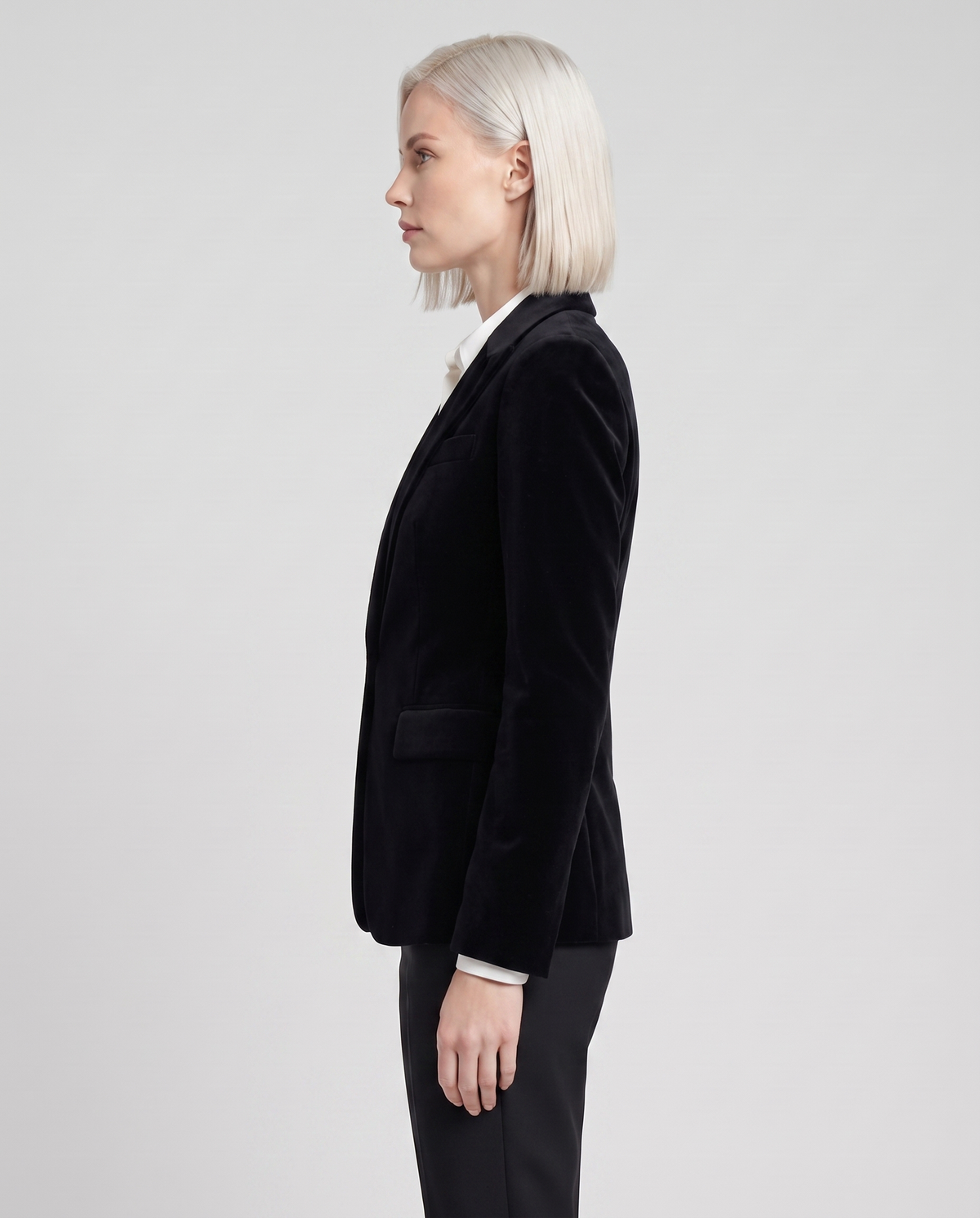Deborah Classic One Button Blazer - Black - side