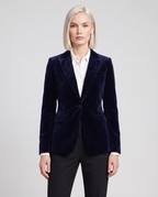 Deborah Classic One Button Blazer - Navy - front