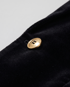 Deborah Classic One Button Blazer - Black - fabric macro