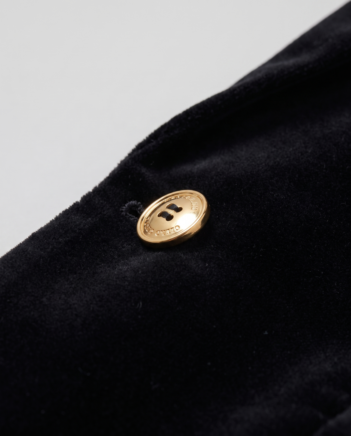 Deborah Classic One Button Blazer - Black - fabric macro