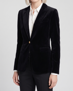 Deborah Classic One Button Blazer - Black - detail