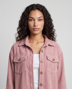 Eden Cozy Casual Corduroy Jacket - Pink - detail