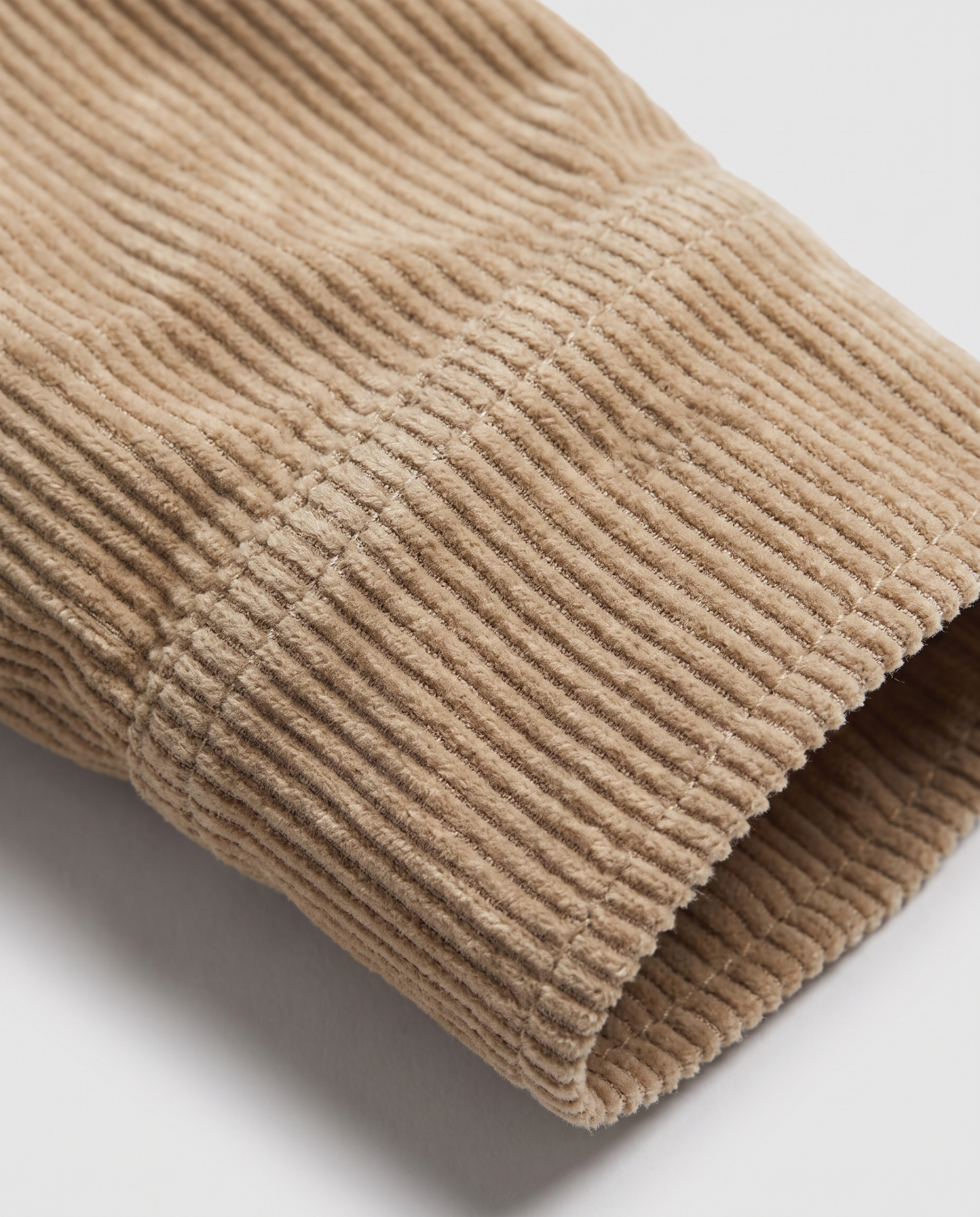 Eden Cozy Casual Corduroy Jacket - Khaki - fabric macro 2