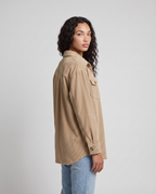 Eden Cozy Casual Corduroy Jacket - Khaki - side