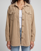 Eden Cozy Casual Corduroy Jacket - Khaki - detail