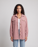 Eden Cozy Casual Corduroy Jacket - Pink - front