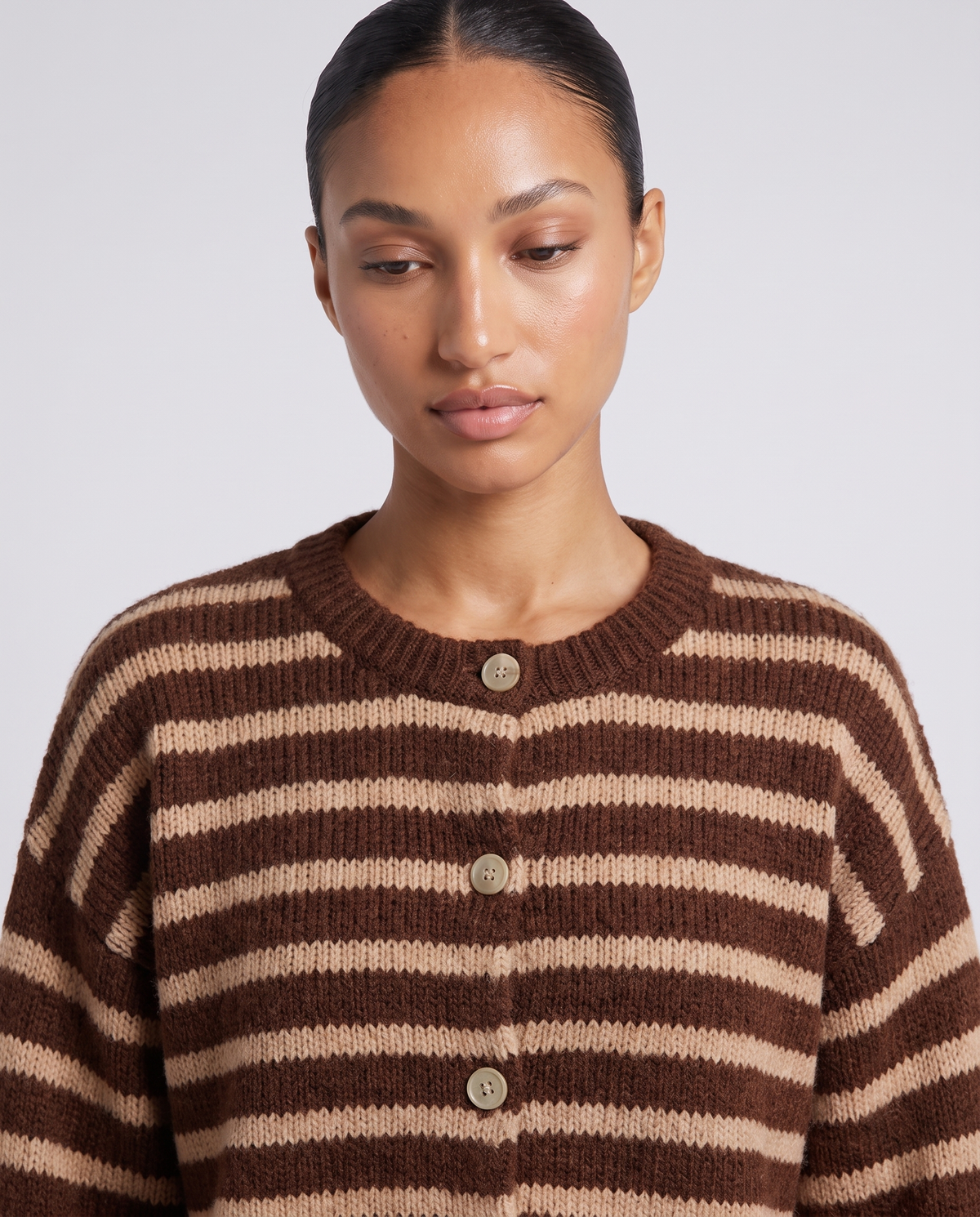 Barbara striped cardigan - Brown detail